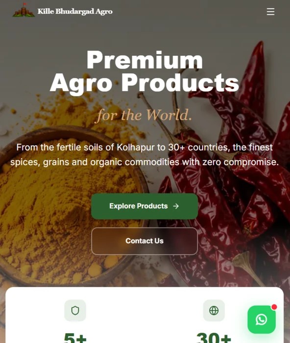 Kille Bhudargad Agro — Agro products website design preview