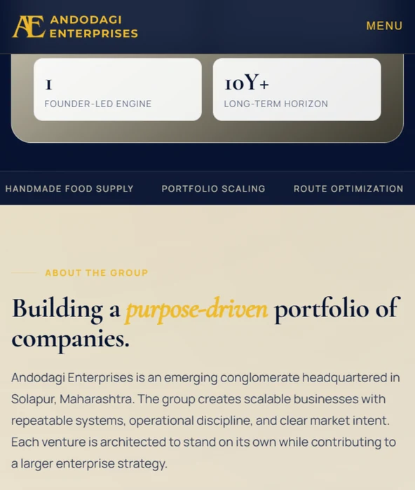 Andodagi Enterprises — Business website design preview